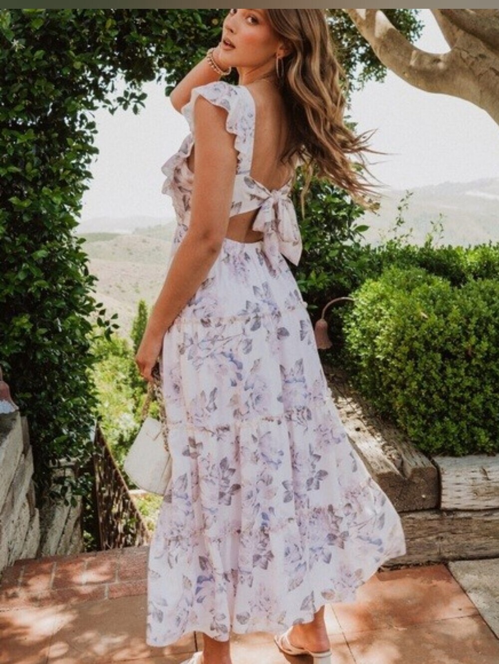 Show Me Your Mumu Pastel Floral Tie Back Lovely Midi Dress